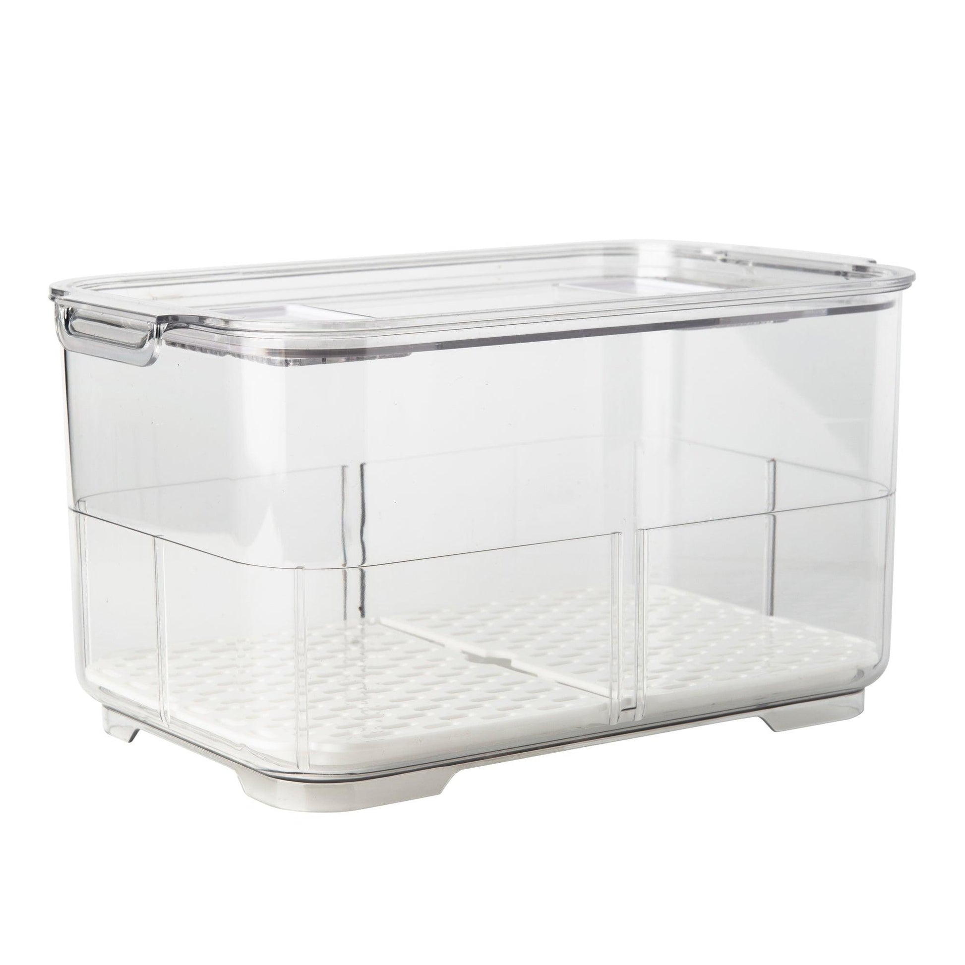 Fridge Organiser with Drainage Plug - Set of 2 for Fridge storage and organisation. Keep your food fresher in our storage containers.  Great for Meal Prep and Fridge organisation