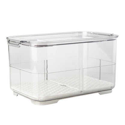 Fridge Organiser with Drainage Plug - Set of 2 for Fridge storage and organisation. Keep your food fresher in our storage containers.  Great for Meal Prep and Fridge organisation