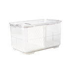 Fridge Organiser with Drainage Plug - Set of 2 for Fridge storage and organisation. Keep your food fresher in our storage containers.  Great for Meal Prep and Fridge organisation