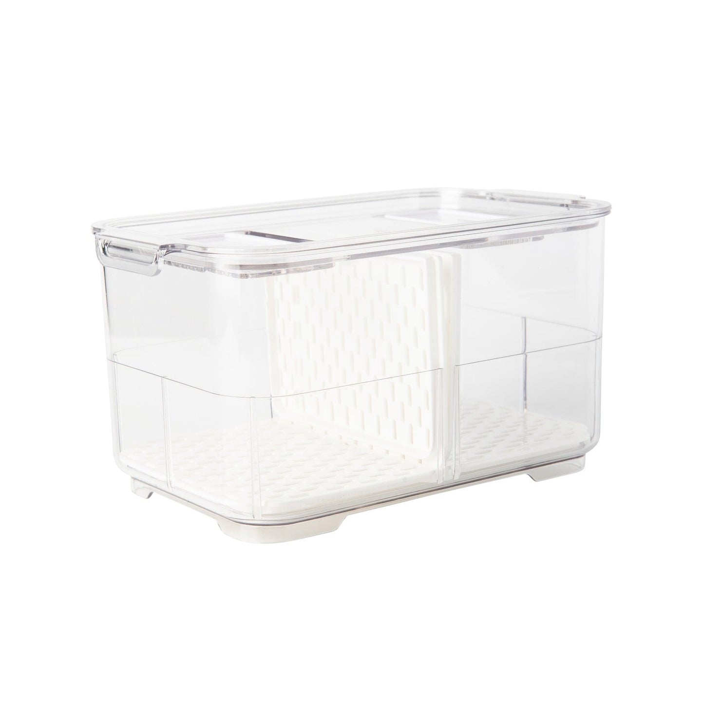 Fridge Organiser with Drainage Plug - Set of 2 for Fridge storage and organisation. Keep your food fresher in our storage containers.  Great for Meal Prep and Fridge organisation