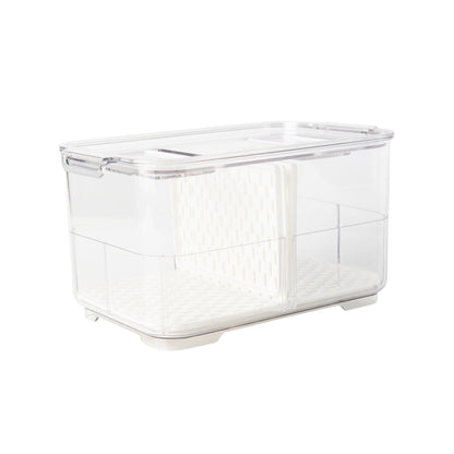 Fridge Organiser with Drainage Plug - Set of 2 for Fridge storage and organisation. Keep your food fresher in our storage containers.  Great for Meal Prep and Fridge organisation