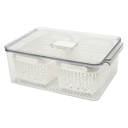 Fridge Storage Container with Basket (Double) - Little Label Co - Food Storage Containers - 30%
