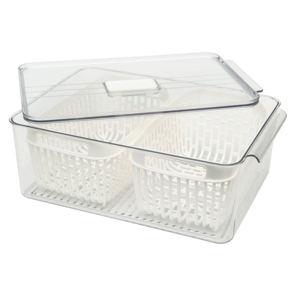 Fridge Storage Container with Basket (Double) - Little Label Co - Food Storage Containers - 30%