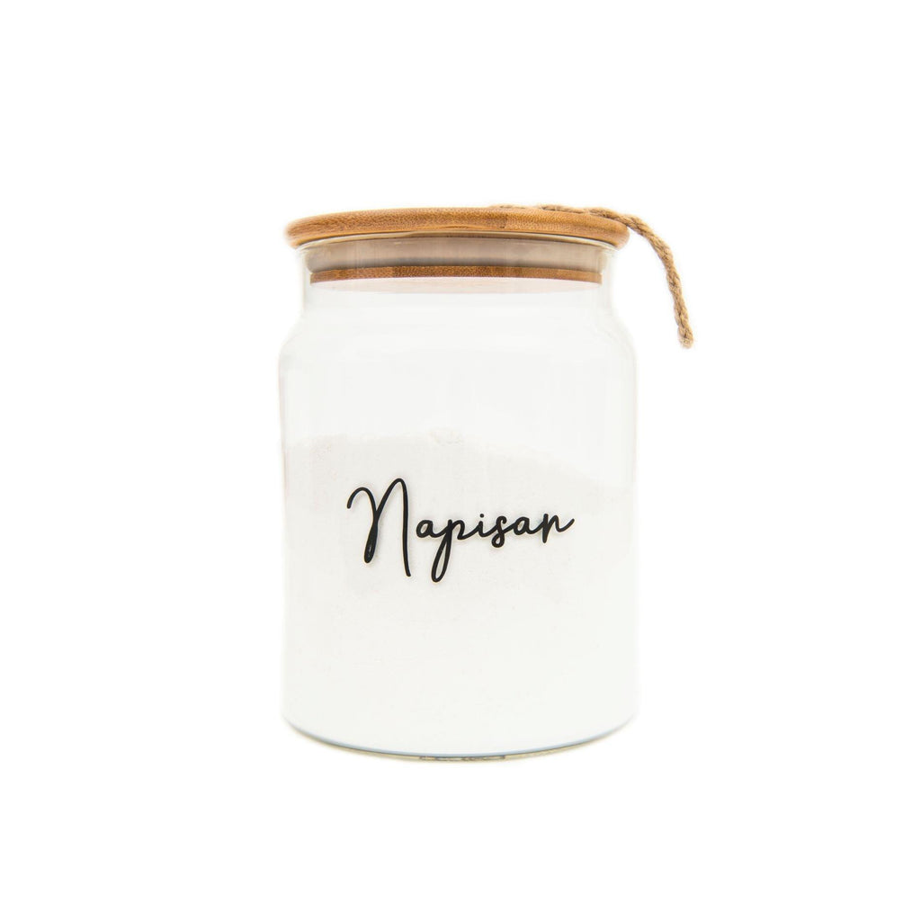 Glass Jar with Bamboo and Twine Lid - 2L - Little Label Co - Storage & Organization - 20%