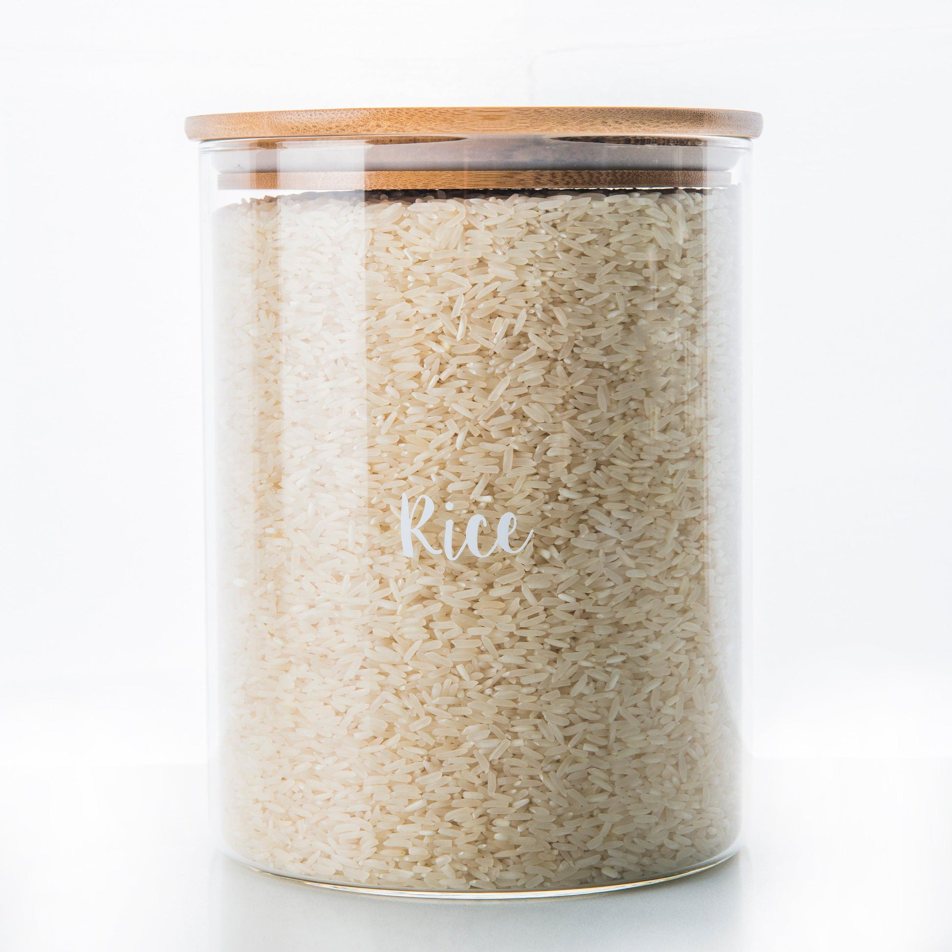 Pantry Container for food storage 3l glass jar with bamboo lid. home organisation pantry jar