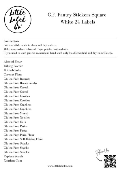 Gluten Free Pantry Stickers (24 Labels) Black or White - Little Label Co - Labels & Tags - 60%, Catchoftheday