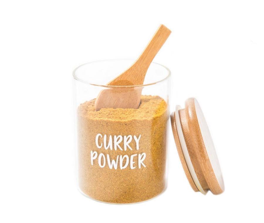 small glass Pantry Container for herb and spice storage 75ml glass jar with bamboo lid. home organisation pantry jar for spice rack 