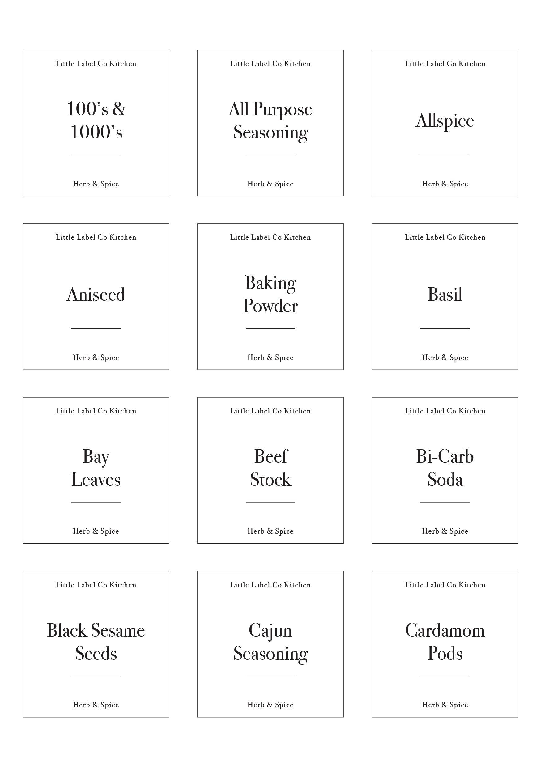 Herb & Spice Stickers (84 Labels) Black or White - Little Label Co - Labels & Tags - 60%, Catchoftheday
