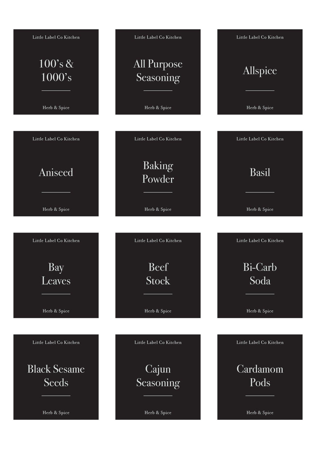 Herb & Spice Stickers (84 Labels) Black or White - Little Label Co - Labels & Tags - 60%, Catchoftheday