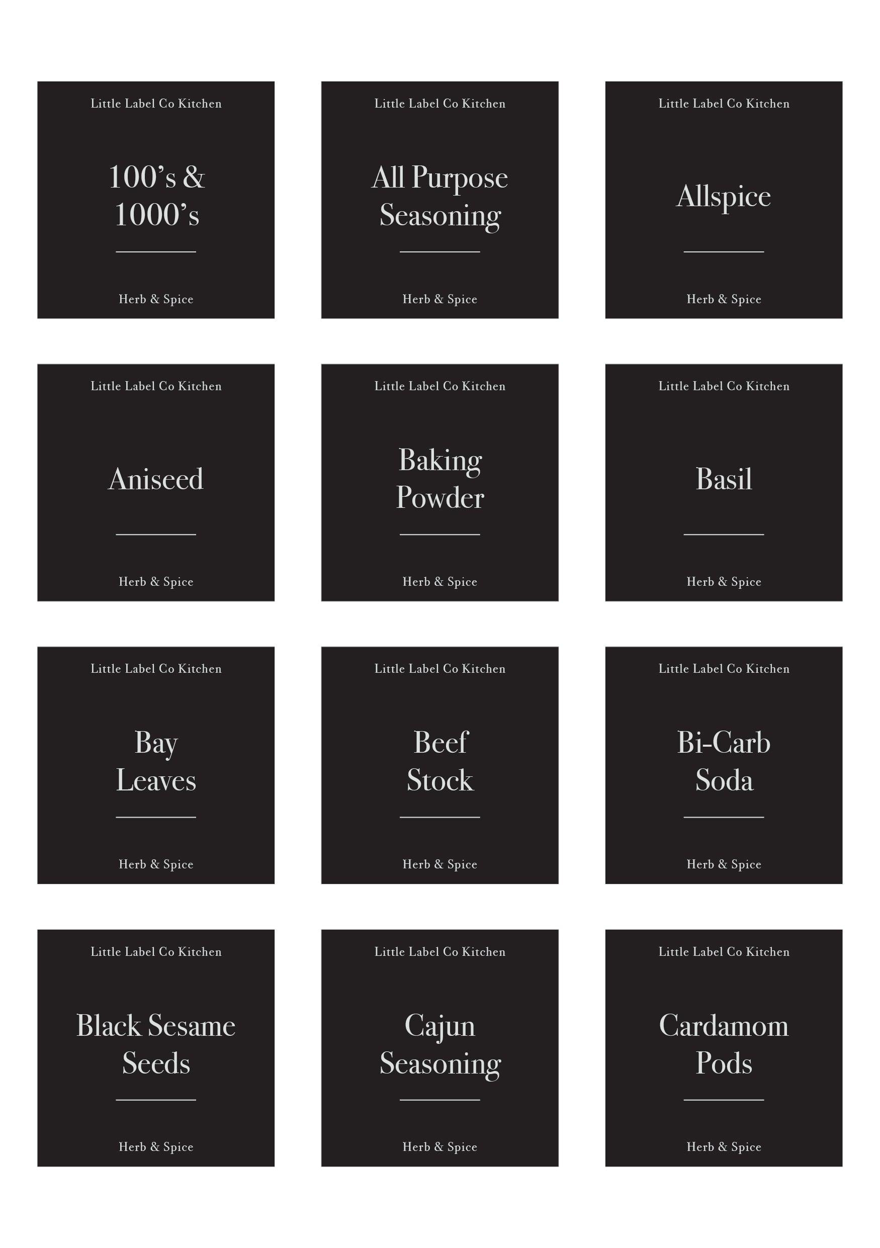 Herb & Spice Stickers (84 Labels) Black or White - Little Label Co - Labels & Tags - 60%, Catchoftheday
