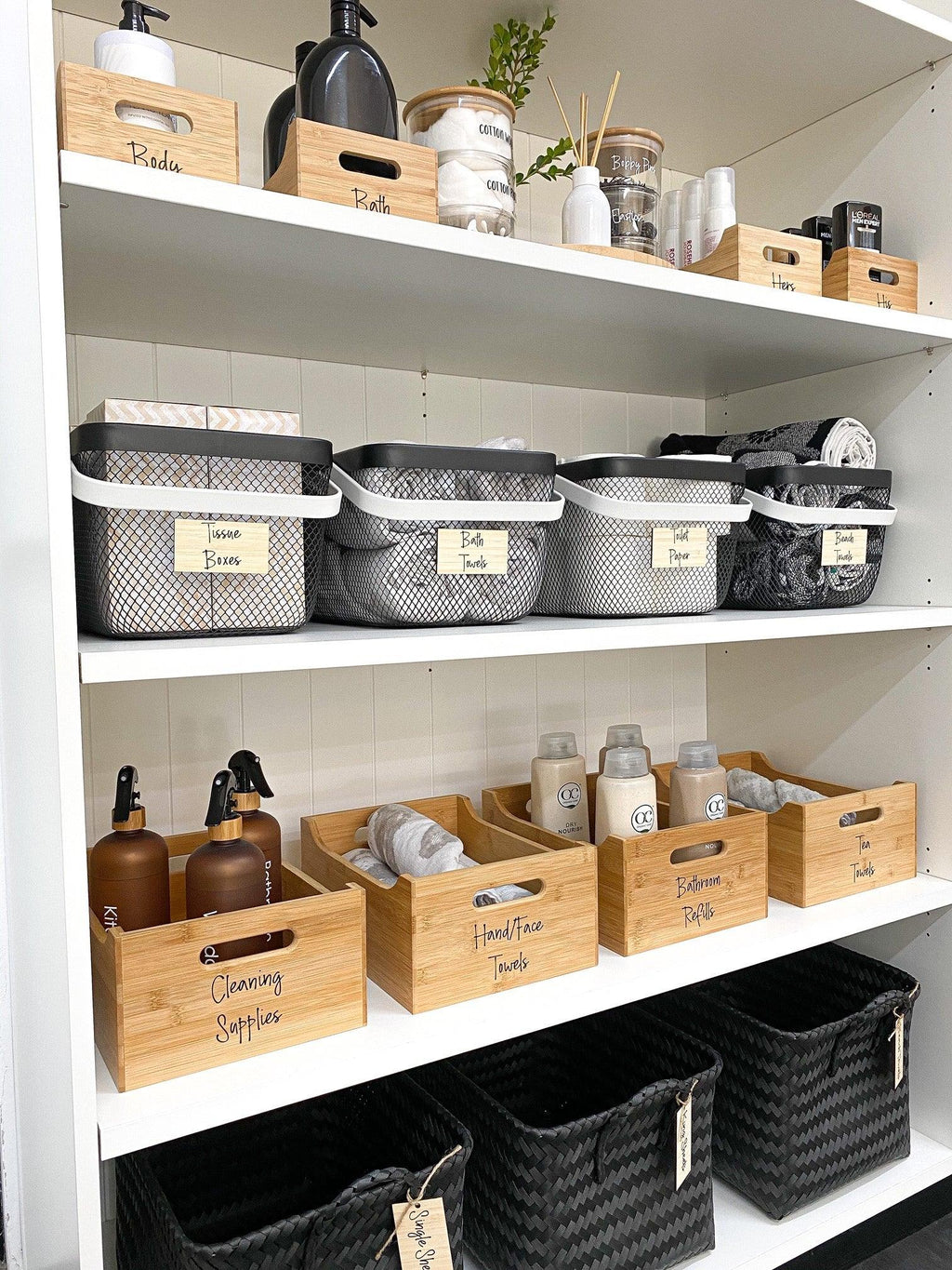 Large Bamboo Storage Tub - Little Label Co - Kitchen Organizers - 30%, Bamboo Storage Solutions, Catchoftheday, mw_grouped_product, Storage Containers