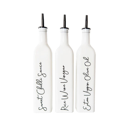 * Seconds & Samples* 750ml White Oil & Vinegar Bottle - Little Label Co - Oil & Vinegar Dispensers - 40%, Kitchen Organisation, Oil & Vinegar Bottles, Pantry Organisation, Storage Containers