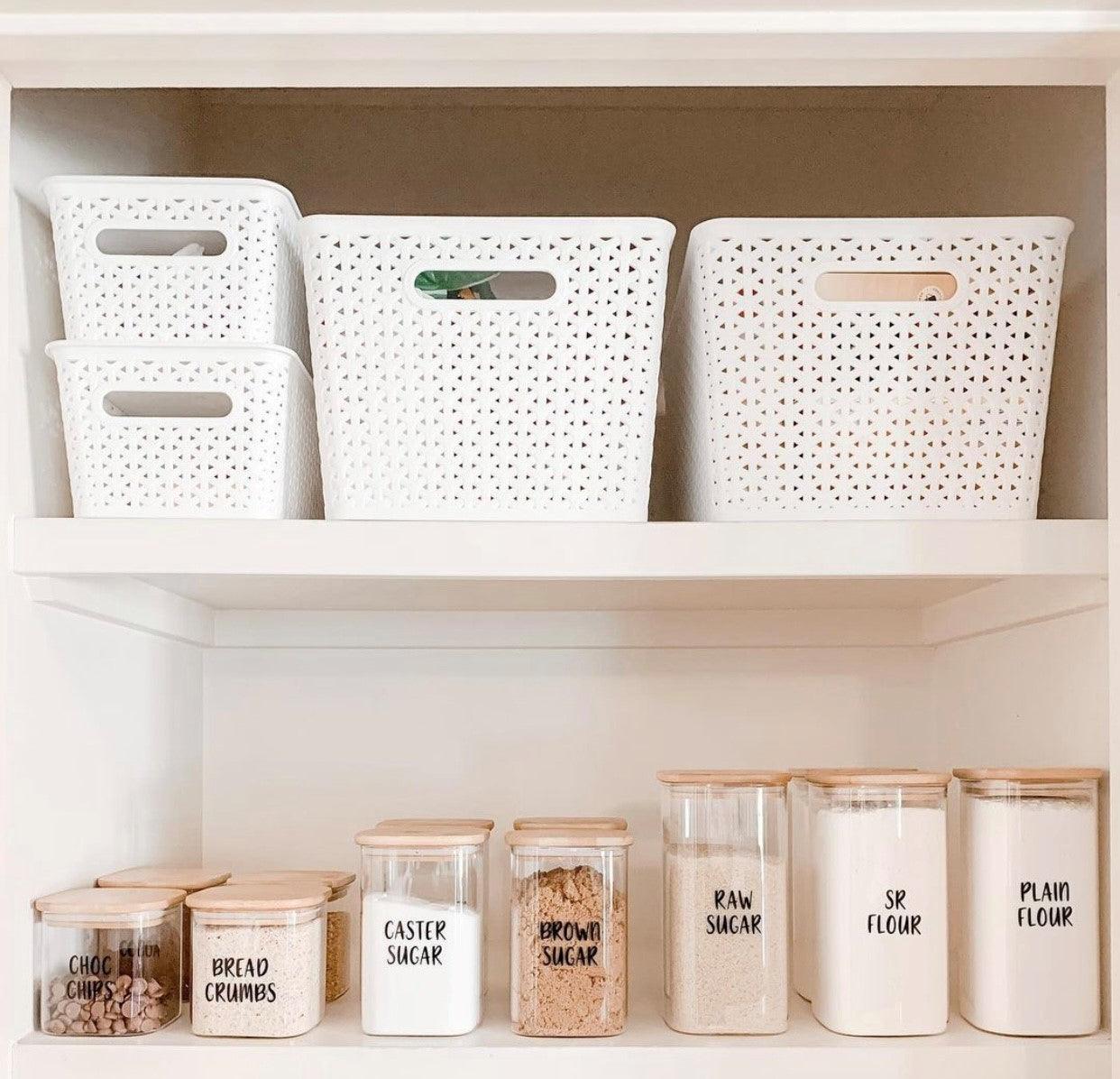 Square Glass and Bamboo Storage Jar 750ml - Little Label Co - Food Storage Containers - 20%, Food Storage Containers