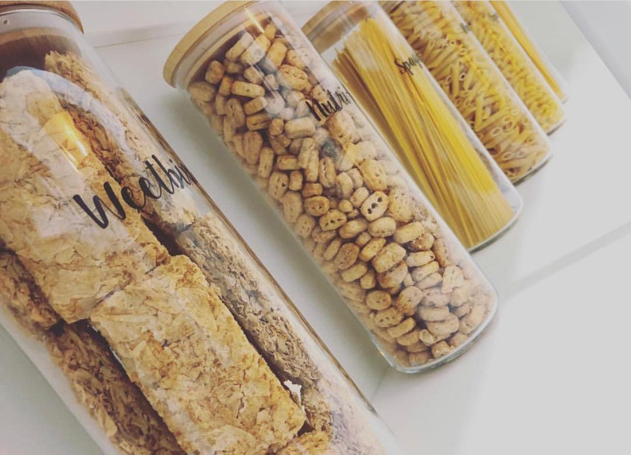 Tall Bamboo Glass Storage Jar - Little Label Co - Food Storage Containers - 20%, mw_grouped_product, Storage Containers