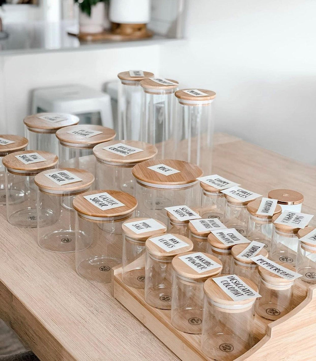 Tall Bamboo Glass Storage Jar - Little Label Co - Food Storage Containers - 20%, mw_grouped_product, Storage Containers