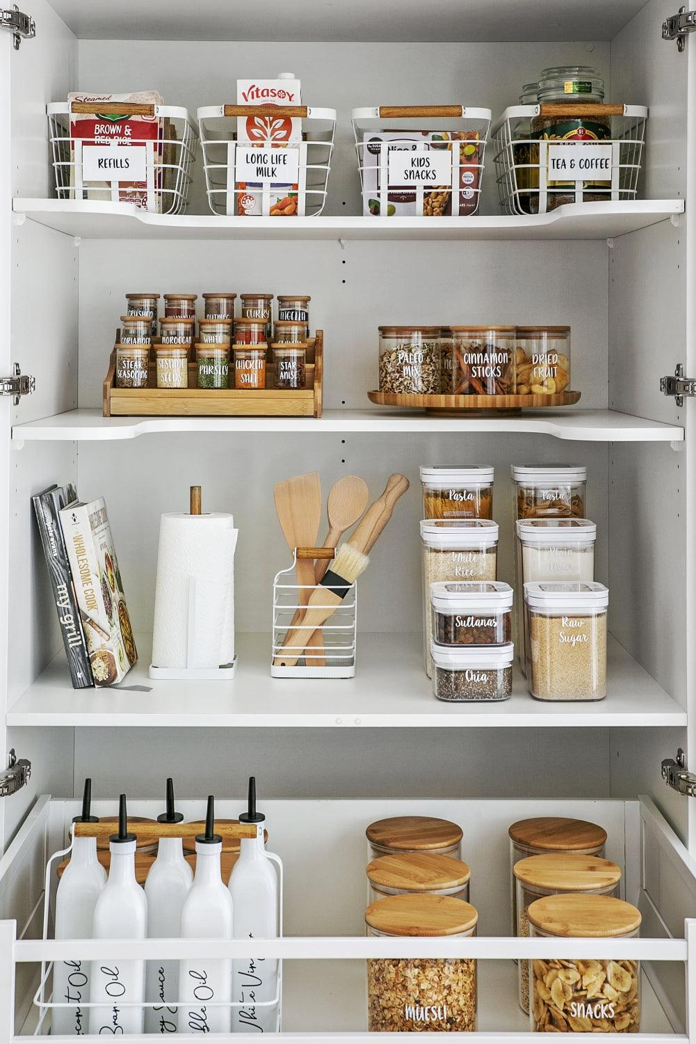 White Storage Basket with Bamboo Handle - Little Label Co - Baskets - 20%