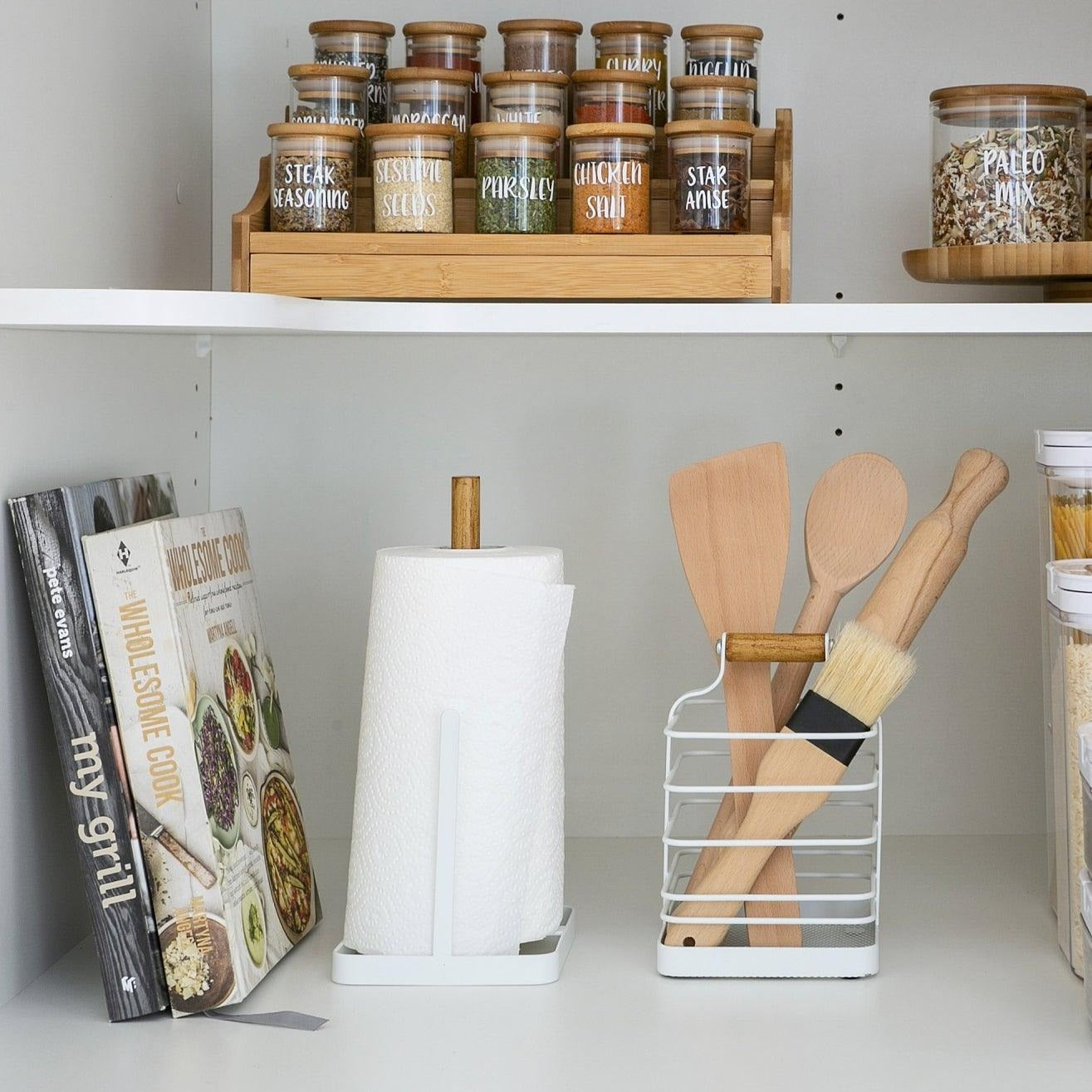 Wire & Bamboo Paper Towel Holder - Little Label Co - Paper Towel Holders & Dispensers - 20%