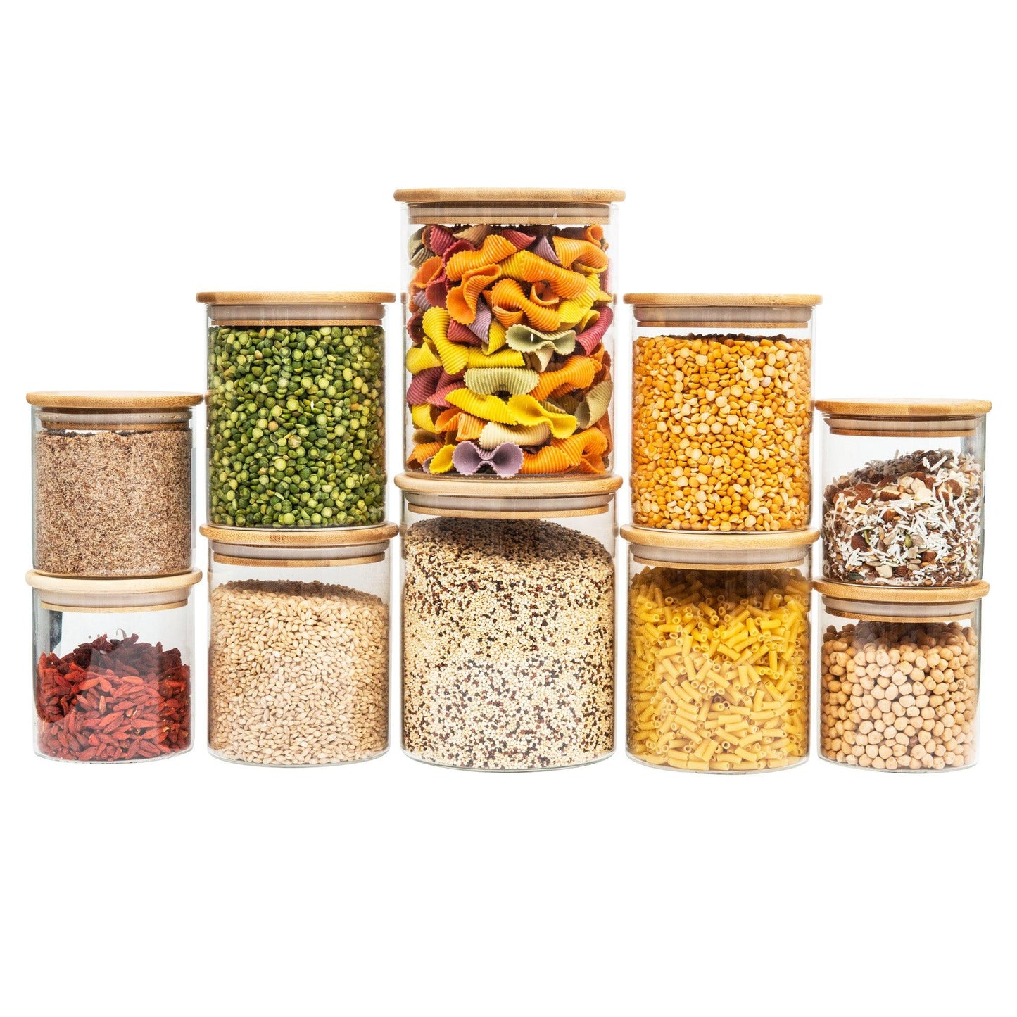 Bamboo Glass Jars Small Pack - Little Label Co - Food Storage Containers - Bamboo Storage Solutions, bundle, mw_grouped_product, Storage Containers, Value Packs