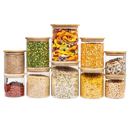 Bamboo Glass Jars Small Pack - Little Label Co - Food Storage Containers - Bamboo Storage Solutions, bundle, mw_grouped_product, Storage Containers, Value Packs