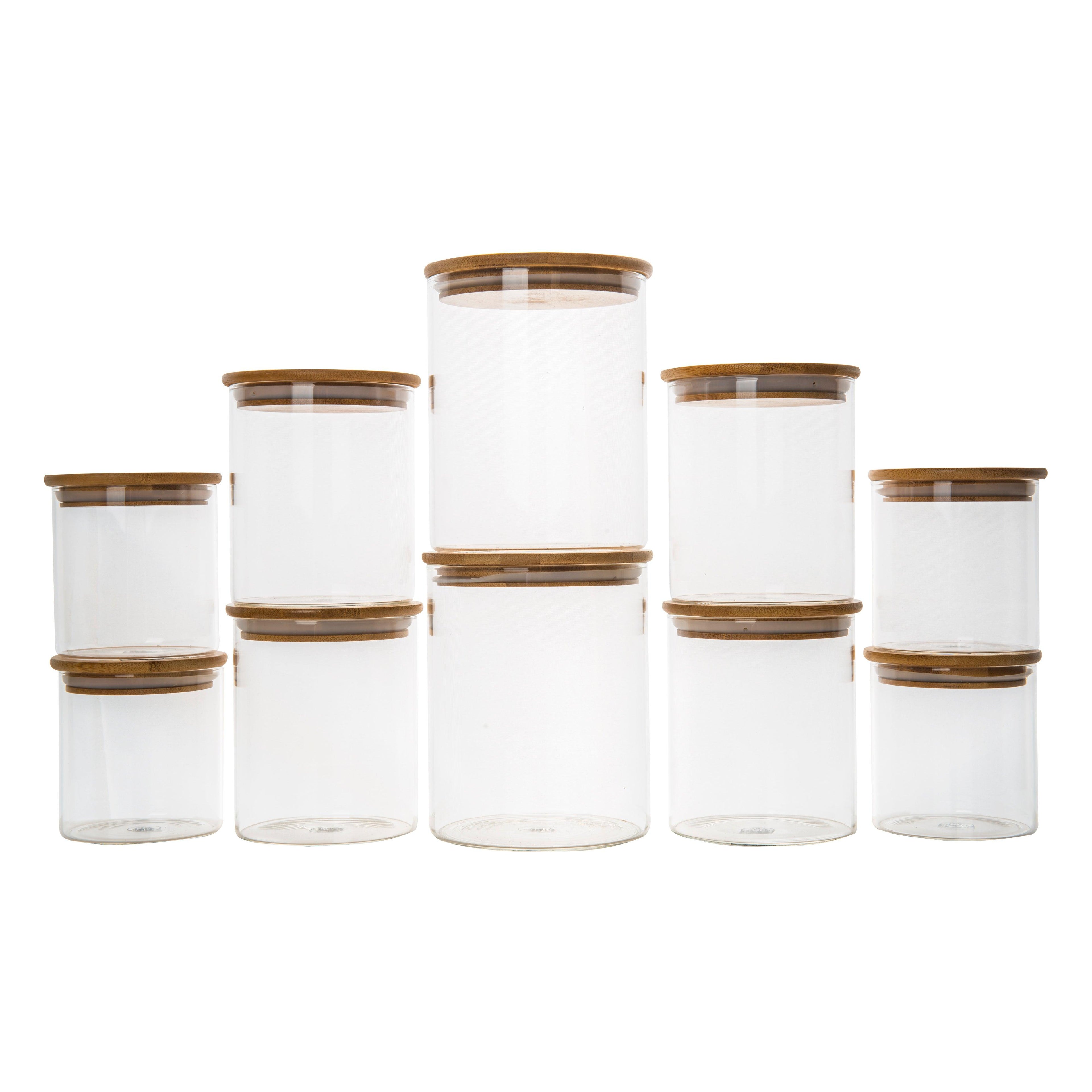 Bamboo Glass Jars Small Pack - Little Label Co - Food Storage Containers - Bamboo Storage Solutions, bundle, mw_grouped_product, Storage Containers, Value Packs