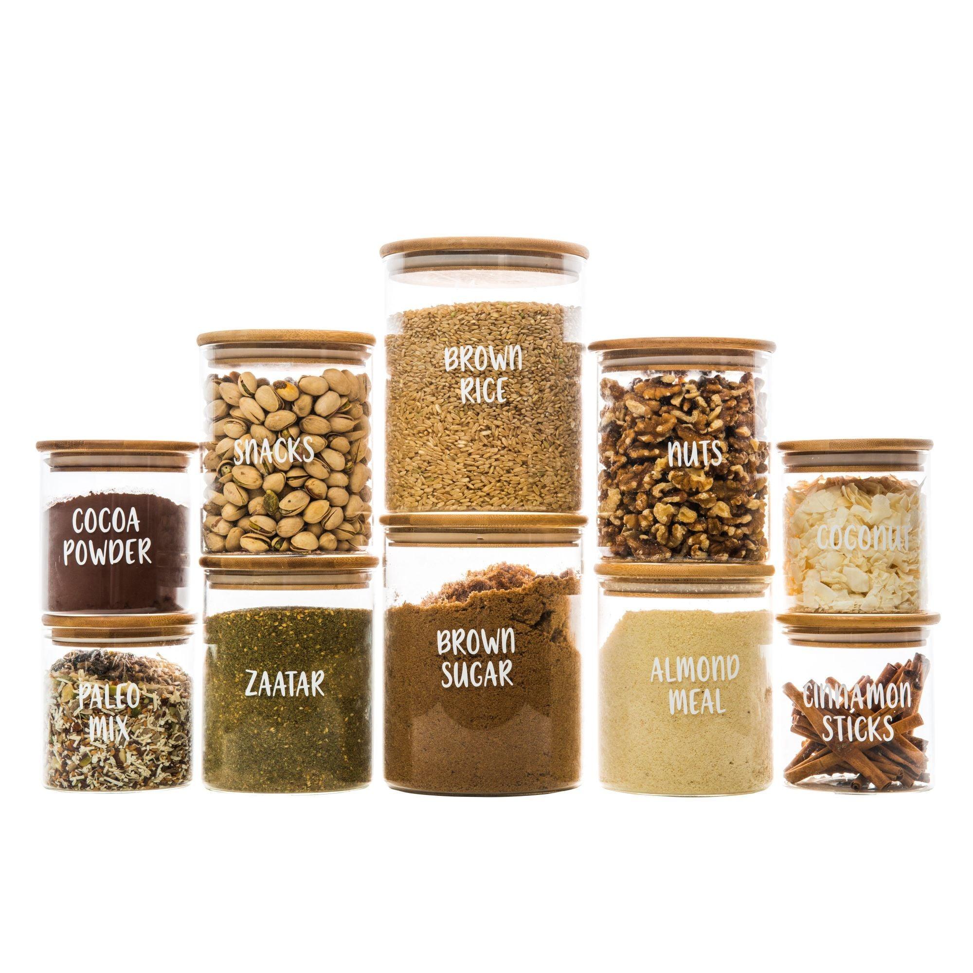 Bamboo Glass Jars Small Pack - Little Label Co - Food Storage Containers - Bamboo Storage Solutions, bundle, mw_grouped_product, Storage Containers, Value Packs